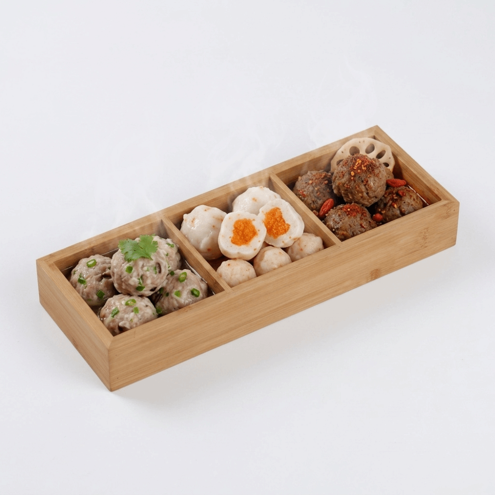 Food Snacks Options - Taca bambusowa do serwowania, niezależna, oddzielna,