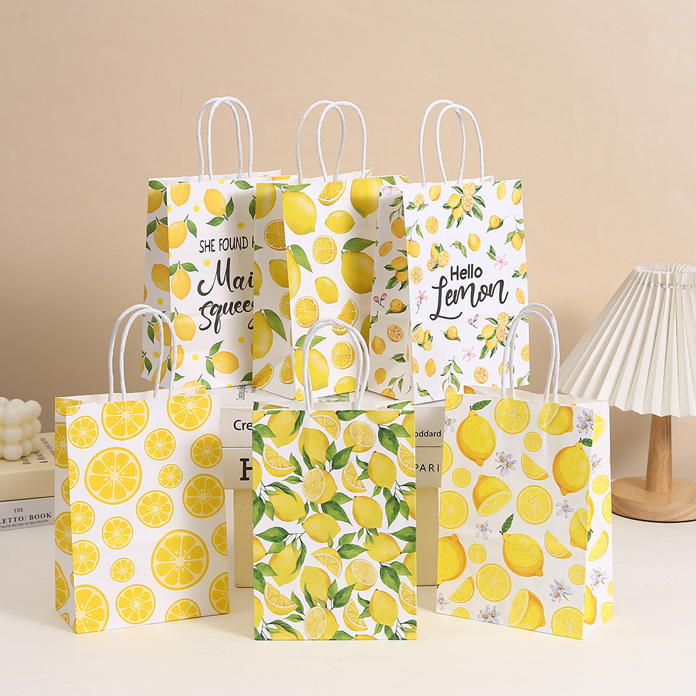 Food Snacks Gifts - 6 szt. Tropikalne Letnie Torby Papierowe